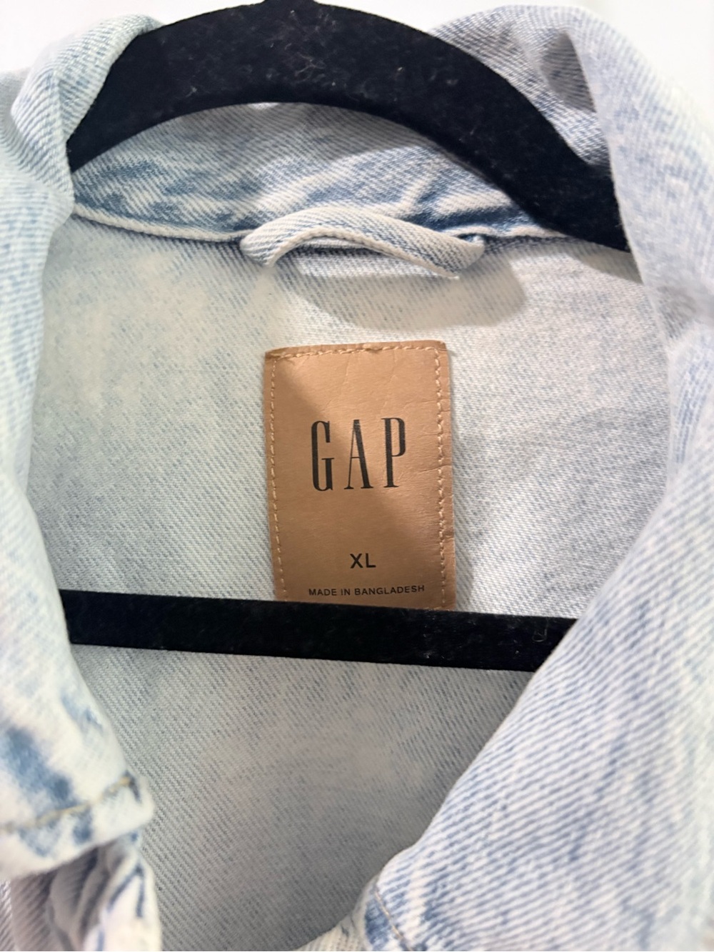GAP Light Wash Cropped Denim Jacket - Light Blue XL - Picture 2 of 6